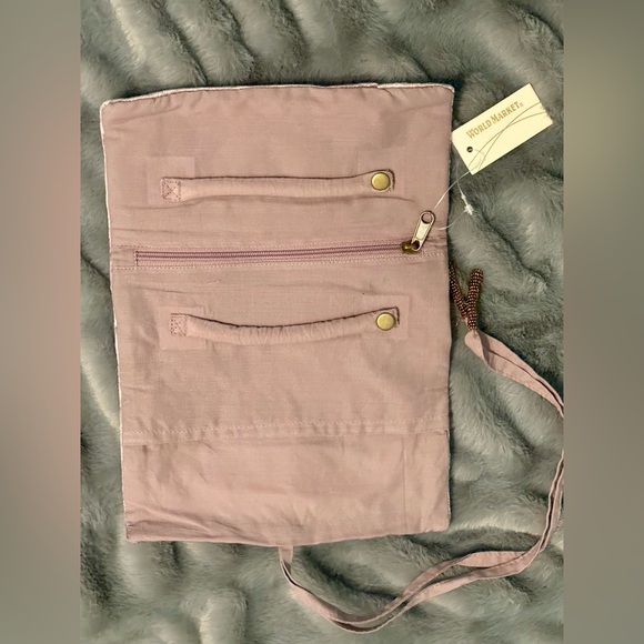 World Market Celestial Beaded Velvet Clutch Blush Mystic Sun Moon Bag NWT - Picture 4 of 6